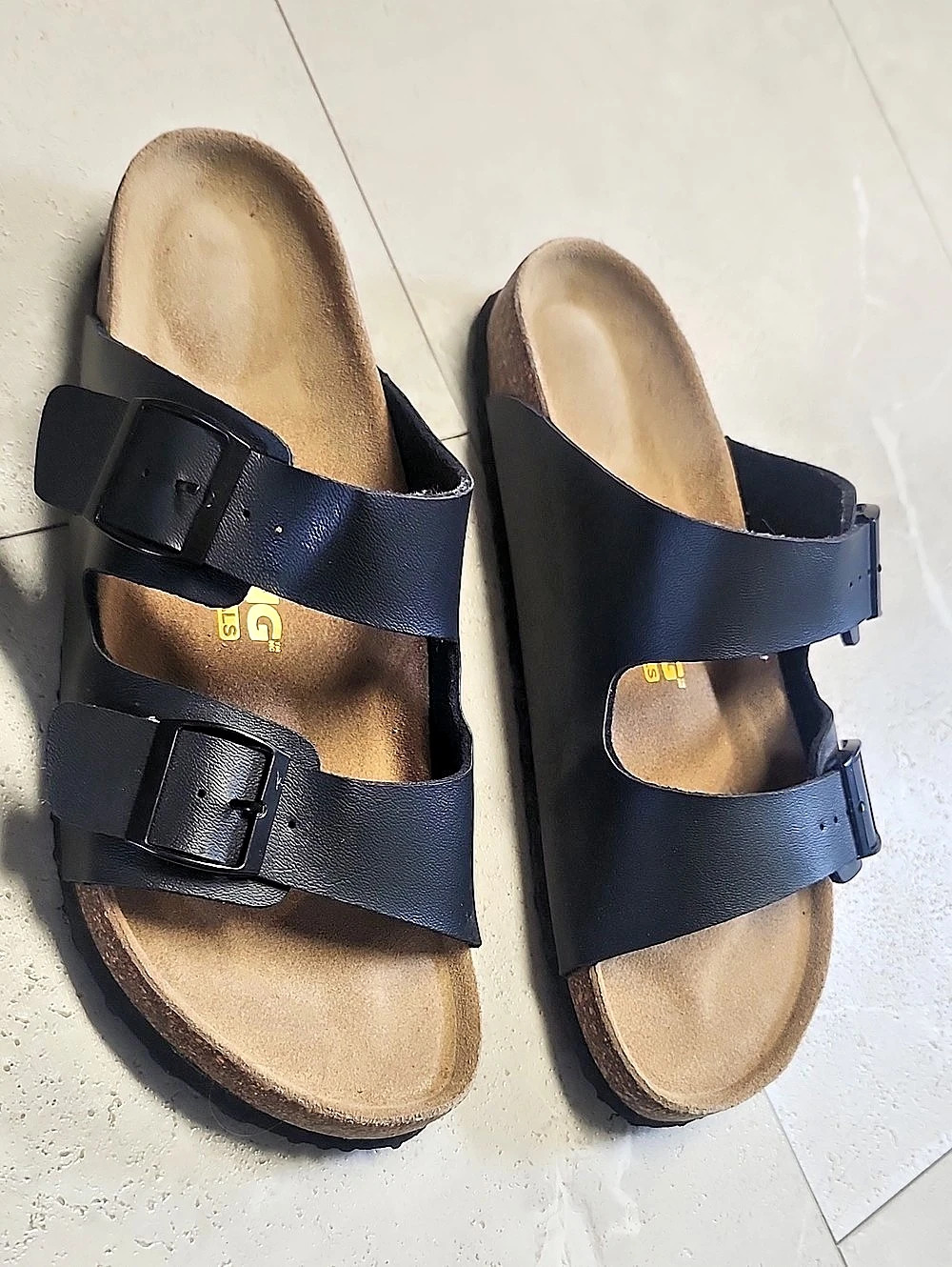 Viking Sandals Two-Band Buckle Sandals in Black